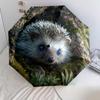 1 PC Automatic Folding Umbrella - Squirrel and Hedgehog Pattern, Portable & Foldable Design with 8 Ribs, Christmas Birthday Gifts