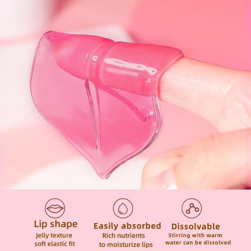 5 Pezzi Maschera Labbra al Collagene di Cristallo Labbra Rimpolpanti Patch Labbra Rosa Essenza Idratante Nutriente Cosmetici Cura della Pelle per la Bellezza