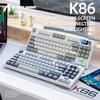 מקלדת מכנית אלחוטית להחלפה חמה K86 Bluetooth/2.4g עם מסך תצוגה וכפתור סיבובי עוצמת הקול למשחקים ולעבודה