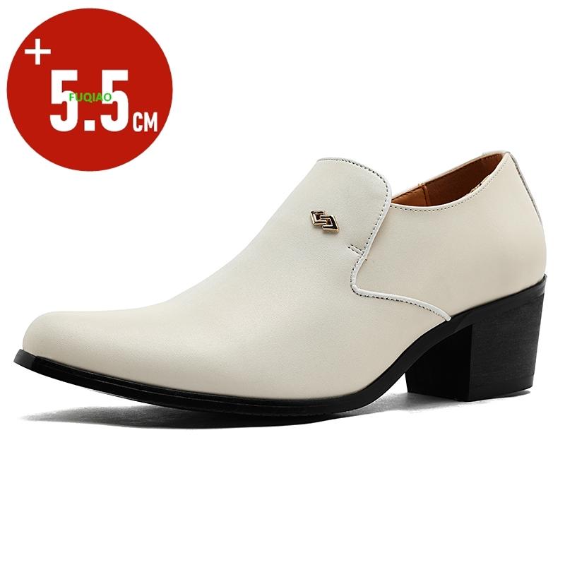 

5.5cm Elevator Loafers for Men Formal Business Leather Shoes Fashion Casual Slip-on Height Dress Shoes Office Wedding Daily 38