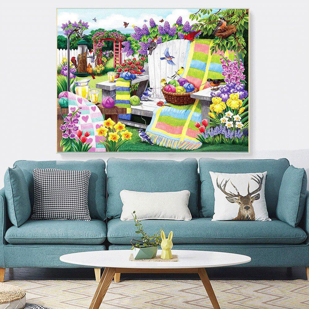 Pictură cu diamant 5D DIY Peisaj Grădină Poză complet rotundă cu stras Broderie cu diamant