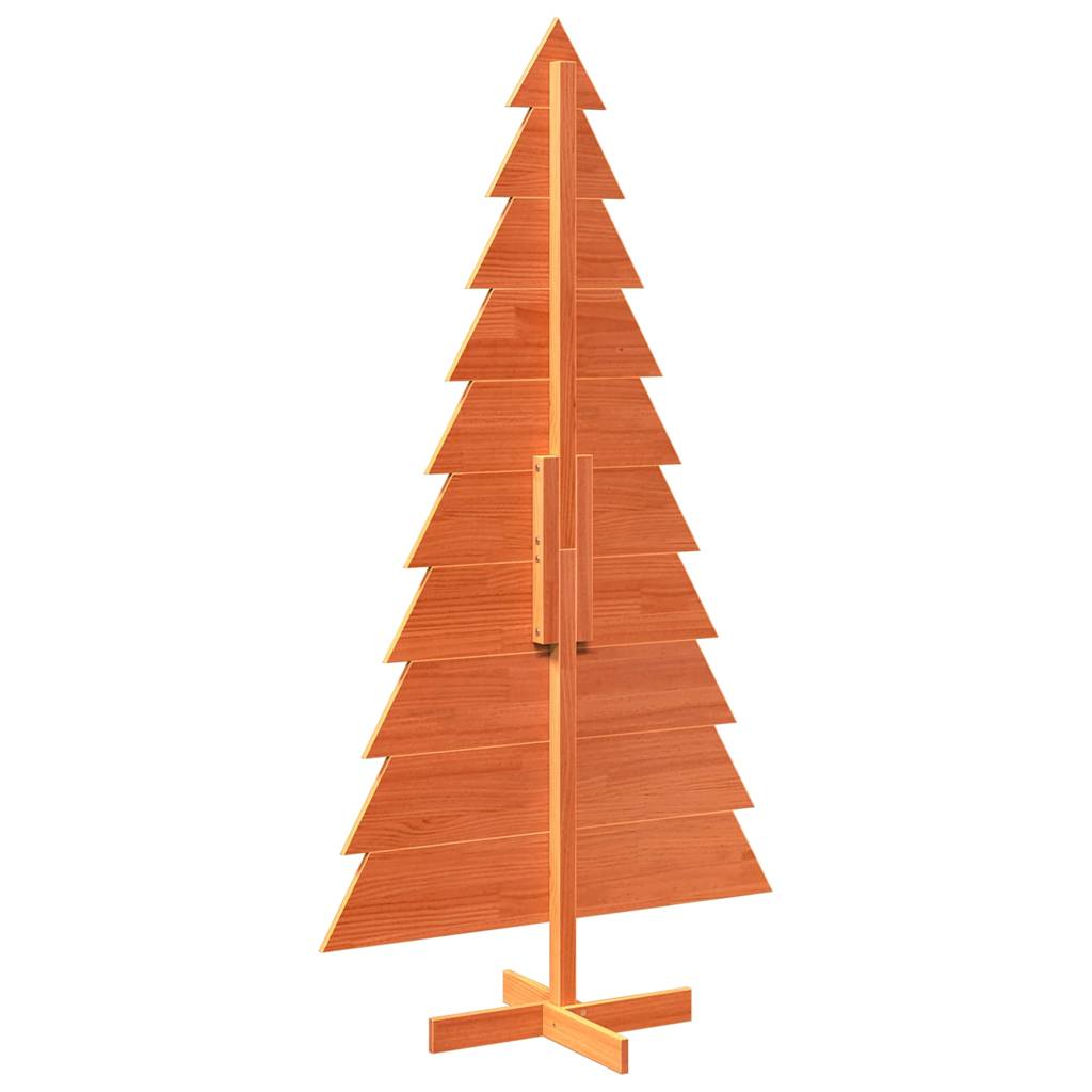 Christmas Tree for Decorating Wax Brown 180 Cm Solid Pine Wood