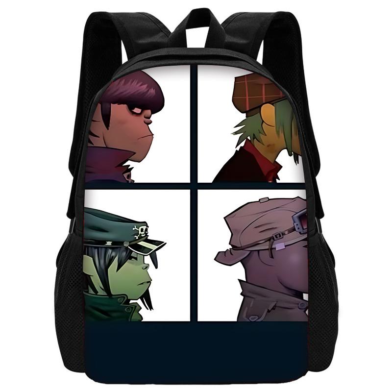 Child School Virtual Character Gorillazs-Backpack with Lunch Bags ,Pencil Bags ,School Bags for Boys Girls Best Gift