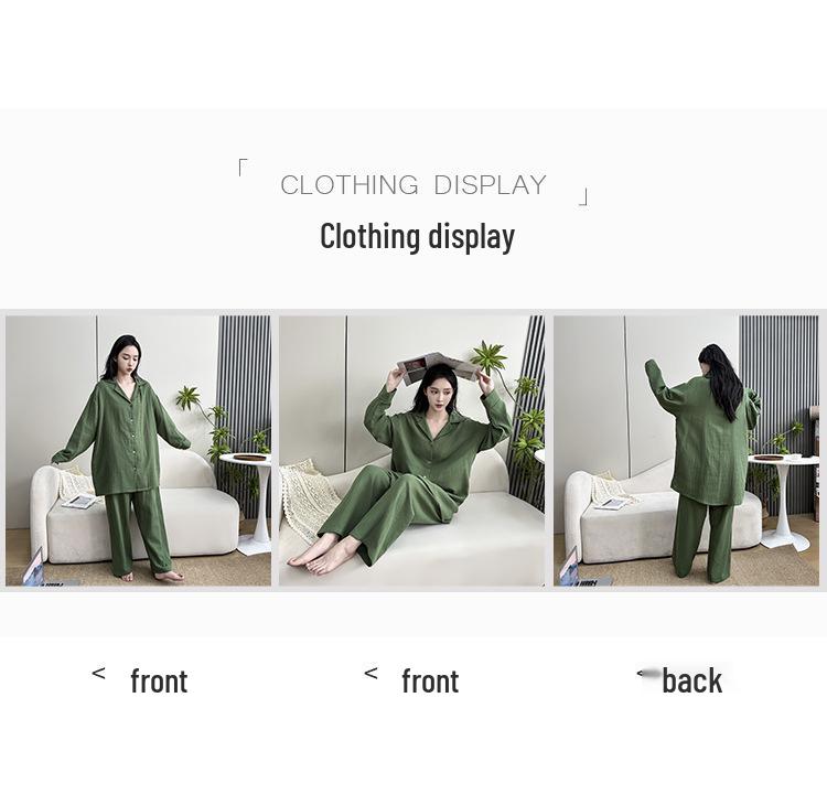 Autumn Plus Size Pure Cotton Double Yarn Relaxed Women's Pajamas