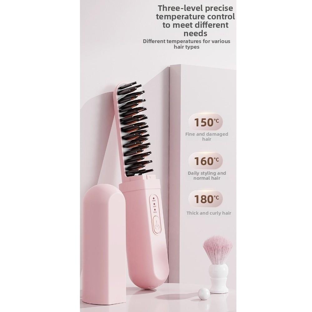 USB Rechargeable Heated Hair Straightening Brush for 3.7V2000mAh for Travel, Home
