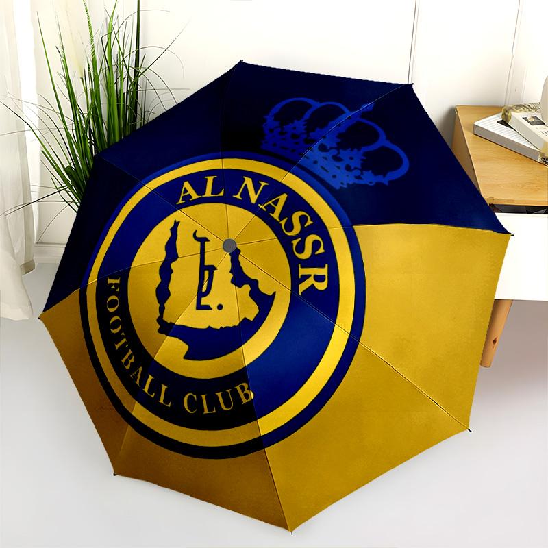 Al Nassr FC Pattern, Automatic Folding Umbrella, Portable and Foldable Design, 8 Ribs, a Christmas or Birthday Gift.