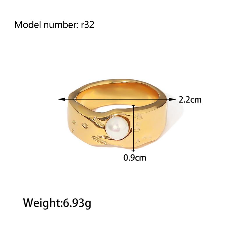 2024 New Fashion Gold Color Snake Rings For Women Vintage Zircon Pearl Geometric Hollow Ring Retro Wedding Party Jewelry