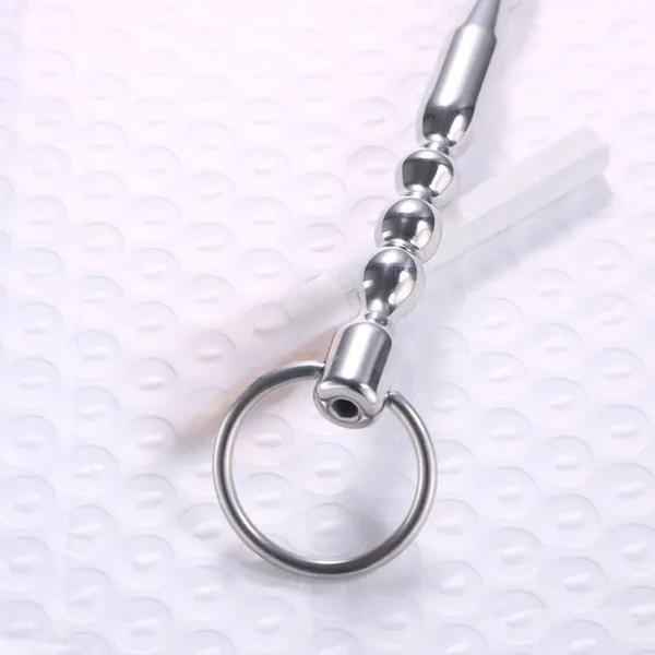 Hollow Beads Jewelry with Ring Stainless Steel Male Tube Plug