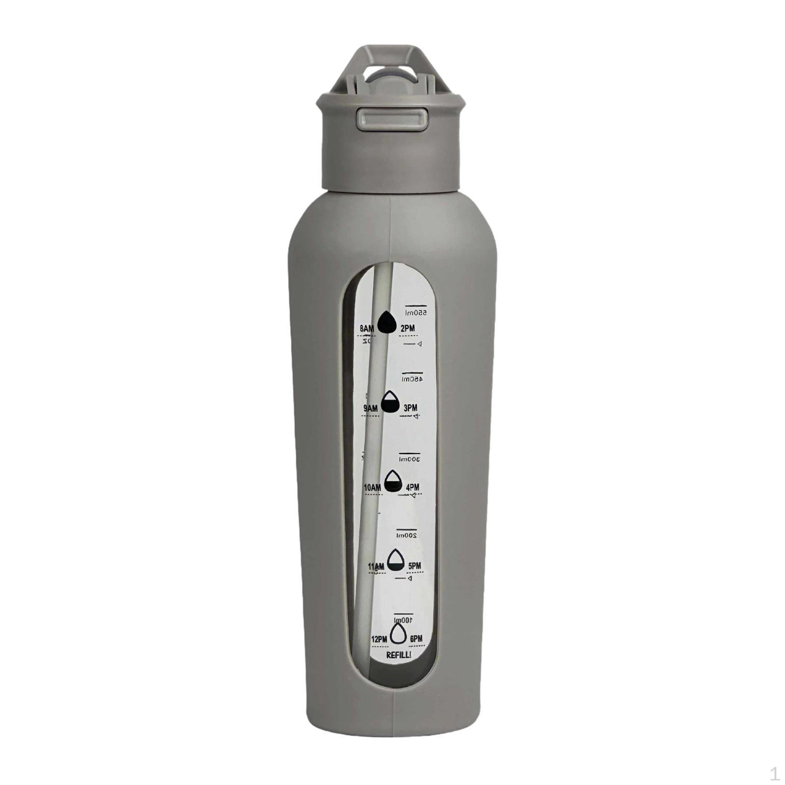 

Прозрачная стеклянная бутылка для воды для гидратации серый