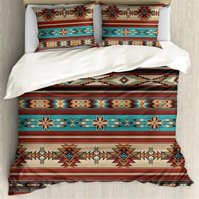 Boho Azteken Bettwäsche Set Full Queen King Größe für Teenager Erwachsene Männer Frauen Bettdeckenbezug mit 2 Kissenbezügen Schlafzimmer Dekor 3-teilig