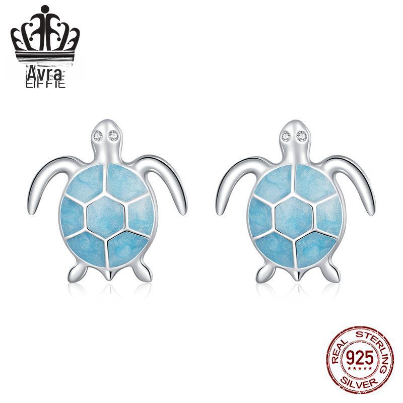 

Серьги Синяя Черепаха Стерлинговое Серебро S925: Вдохновленные океаном, платиновые украшения Sterling Silver 925