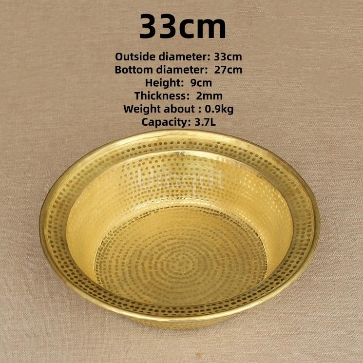 Elegant Handmade big Copper Basin Pure Thick Copper Pot Upscale Decorative Gift for Luxury Wash Basket round deep Cleaning basin