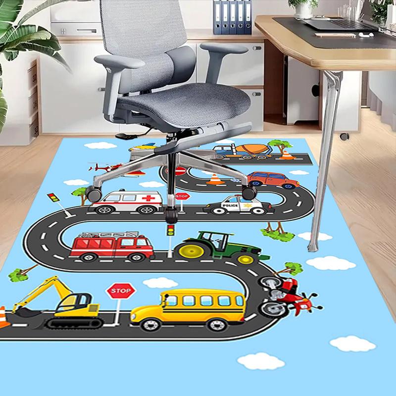 1PC Transportation Vehicle Extra Large Non-Slip Floor Carpet, Office, Family, Bedroom, Studio - Large Area Rug Indoor Rugs, Vibrant Colors-W226