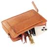 Men's leather pouch with wrist strap