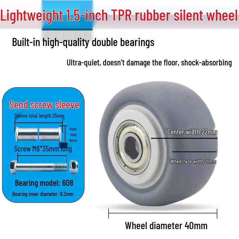 Nylon Swivel Caster Wheels: 2-6 inch Heavy-Duty Rubber & Flat Plate Options