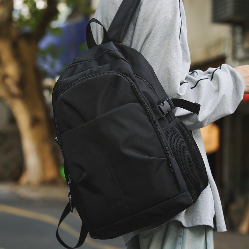 Men's Outdoor Backpack Solid Color Women Large Capacity Backpack Student School Bag