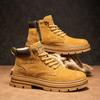 High-top retro leather boots autumn Putian new leather thick-soled big yellow boots outdoor American Martin boots