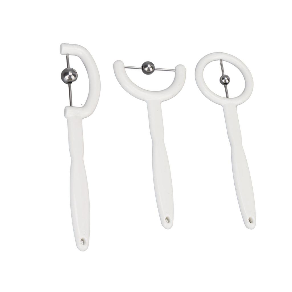 3pcs Tongue Tip Exercise Set 304 Stainless Steel Balls Oral Muscle Strength Tongue Training Tools White
