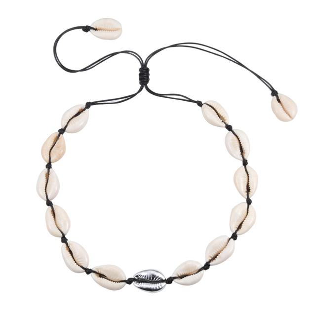 Conch Seashell Necklace Women Jewelry Summer Beach Shell Choker Bohemian Rope Cowrie Beaded Necklaces Handmade Collar Female
