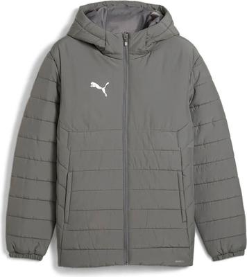 Winter Jacket Teamadditions Hooded Padded Jacket Flat Grey Silver