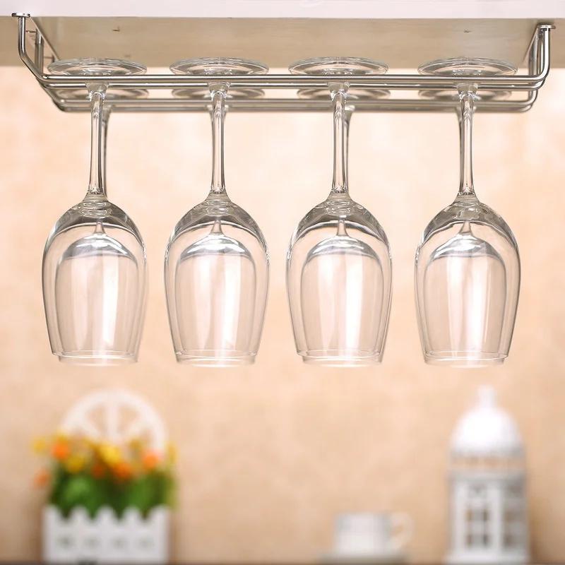 304 Stainless Steel Wine Rack Glass Holder Multiple Size General Holder Hanging Bar Shelf Kitchen/Restaurant Wine Glass Storage