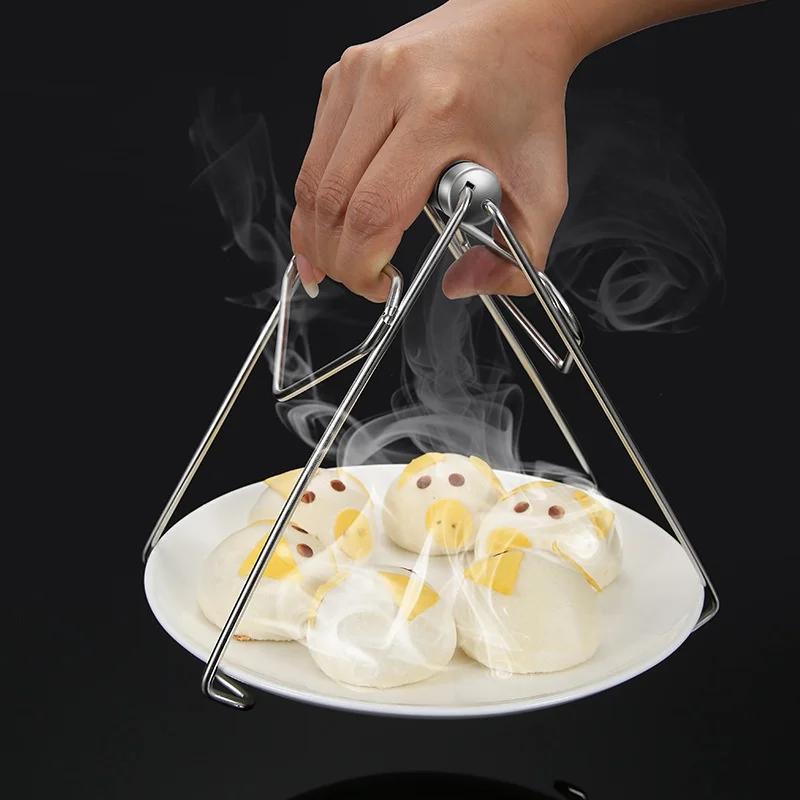 Küche Kleine Werkzeuge Edelstahl Dämpfschale Verbrühschutz-Clip Kasserolle Rutschfeste Schüssel Entnahmevorrichtung Tablett Artefakt Utensil