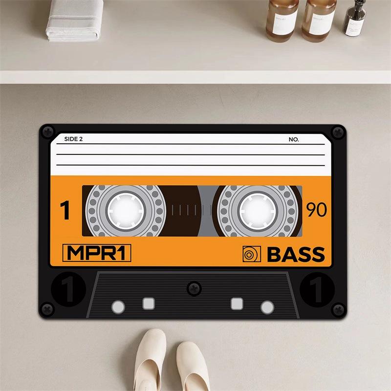 Vintage Tape Bathroom Entry Welcome Mat Super Absorbent Non-slip Soft Carpet Home Entrance Welcome Living Room Bedroom Mat