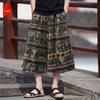 Men's Thai Elephant Print Plus Size Capri Beach Pants