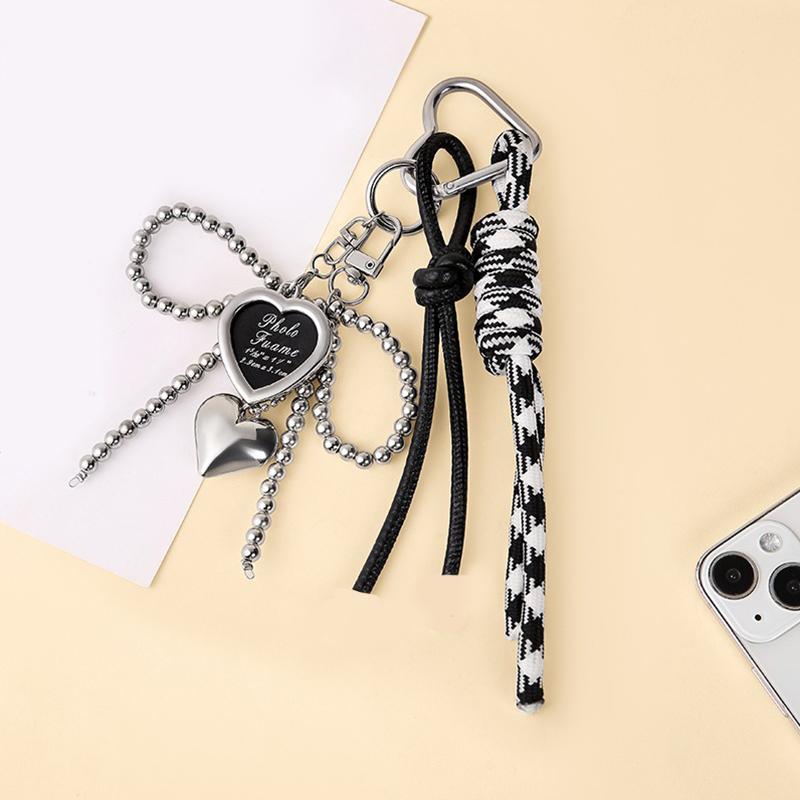 

Bag Hanging Decor DIY Phone Ornament Cute Weaving Rope Sweet Bag Pendant Keychain Bag Charm Bow Heart Chain