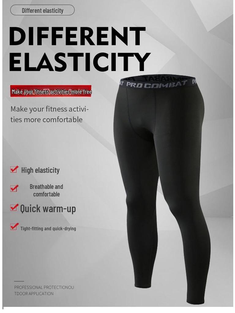 Men's Quick-Drying Compression Pants, High Elastic for Running, Basketball, Cycling, Outdoor Sports, and Training