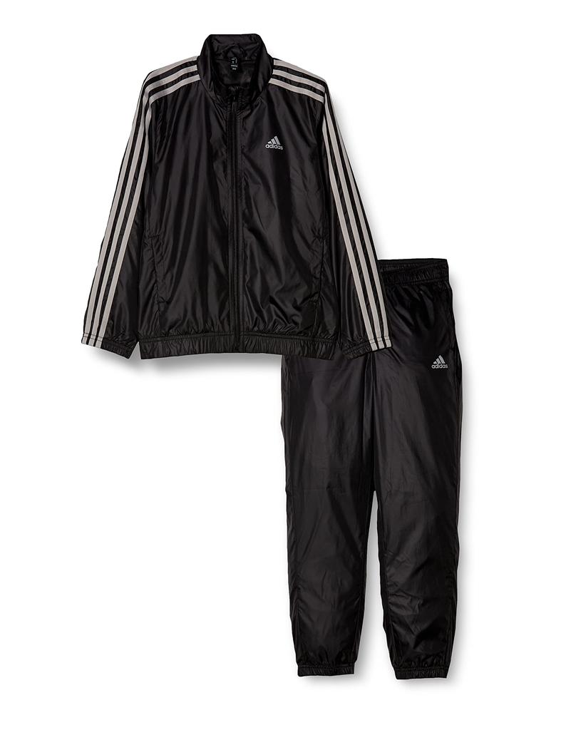Adidas Essentials Woven Tracksuit Gray Heather Solid Gray Size 130 Kids' 3-Stripes Set, ECN98, Black/Medium (HR6335),