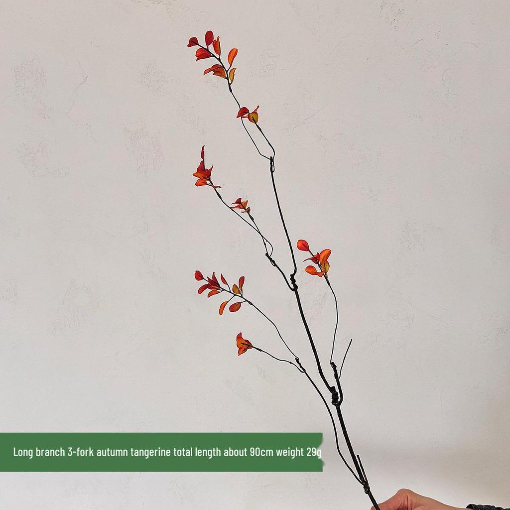 Chinese Style Autumn Branches for Home and Hotel Decor - Artificial Green Plant Ornaments for Flower Arrangements
