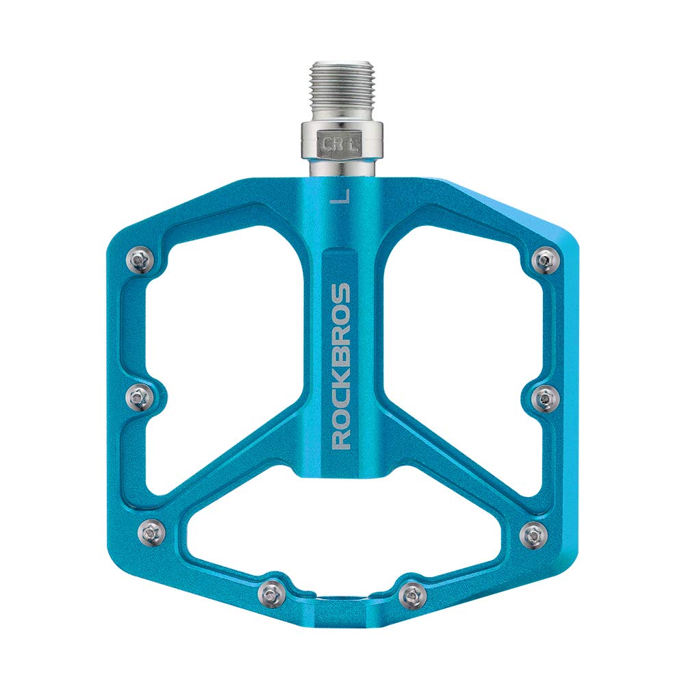 

ROCKBROS Велосипедные плоские алюминиевые для шоссейных, кроссовых, набор синих педалей на подшипниках, легкие, педали, сплав, велосипеды, велосипеды, горные велосипеды и т. д., платформа, противоскользящие, синий