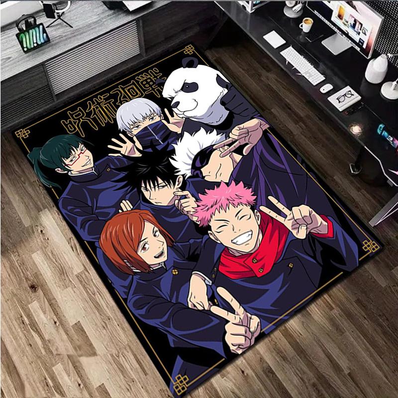 Jujutsu Kaisen Characters Home Carpet Office Decorative Carpet For Living Room Bedroom Door Mat Floor Rug Computer Chair Area Rug
