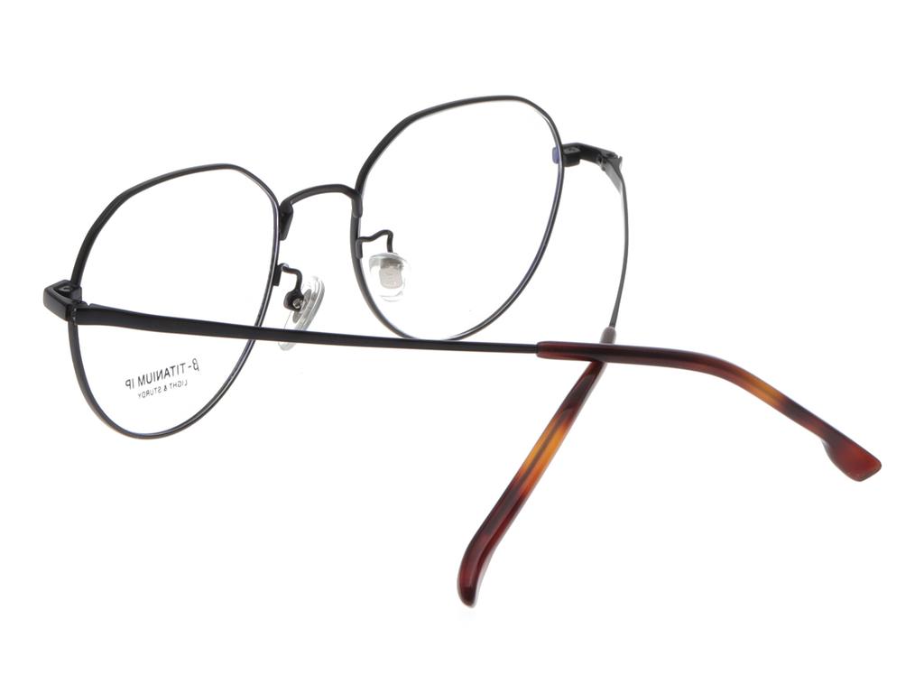 Alloaiweeo [Aloxrounz] Ar8009A C1 Polygon Round Beta Titanium Ip Plated Glasses