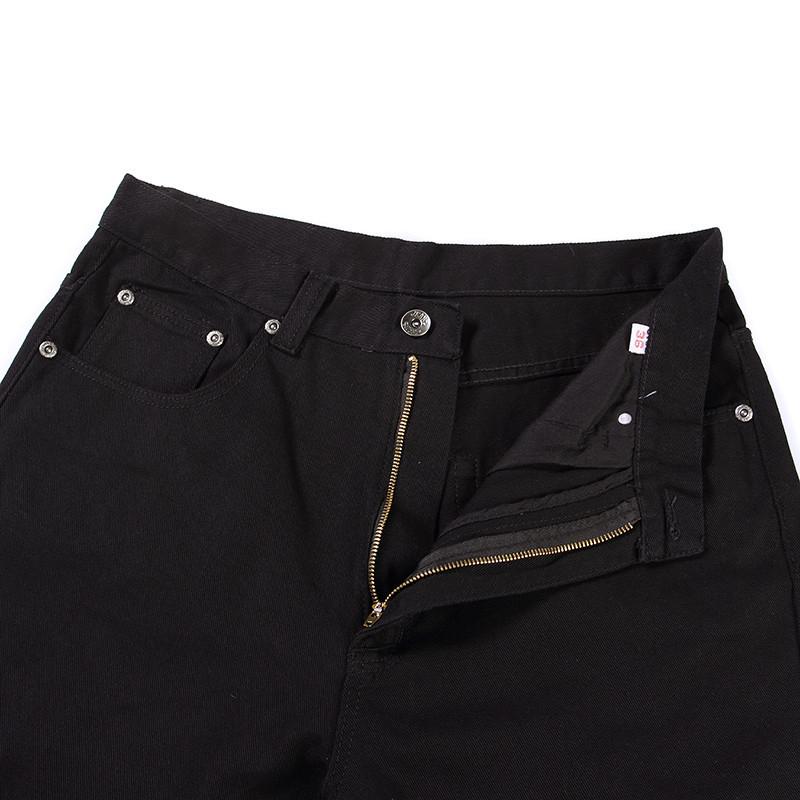 2024 Plus Size Men's Wide Leg Solid Color Denim Skateboard Pants - Spring/Autumn Loose Fit, Hip Hop Style