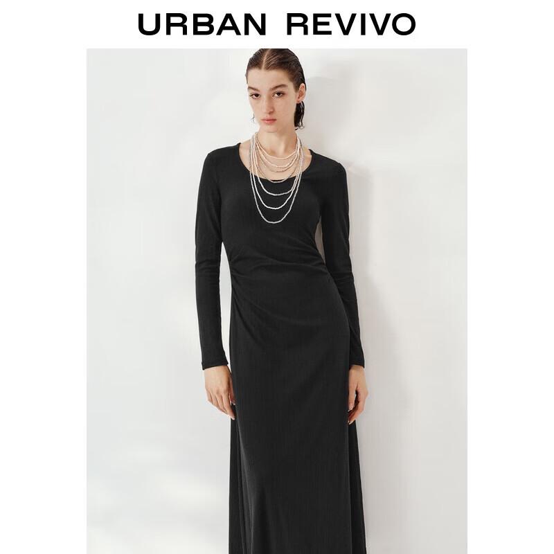 

UR 2025 Autumn Elegant Pleated Waist Dress L