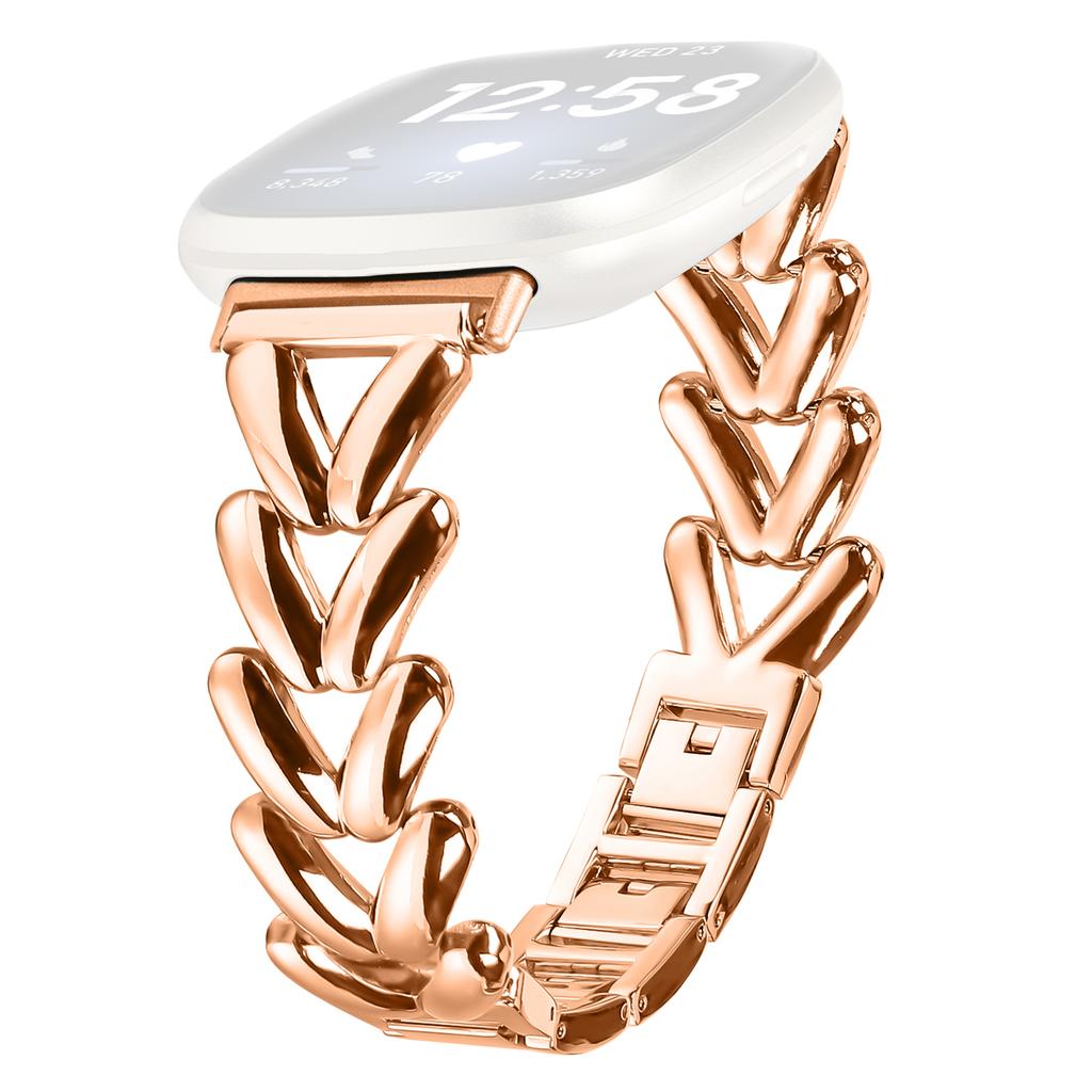 Zinc Alloy Watch Band for Fitbit Versa 3/Sense Twisted Metal Watch Strap Replacement