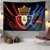 FC Osasuna Golden Lion Tapestry, Unique Design Tapestry, Wall Decor for Bedroom,Livingroom, Playroom,Heartwarming Fan Holiday Gifts