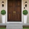 Artificial Topiary Boxwood Trees with Ground Spike, 2 Set 686mm Faux Shrubs & Bushes Potted Plants, Fake Silk Tree Look Real for Decor Front Porch