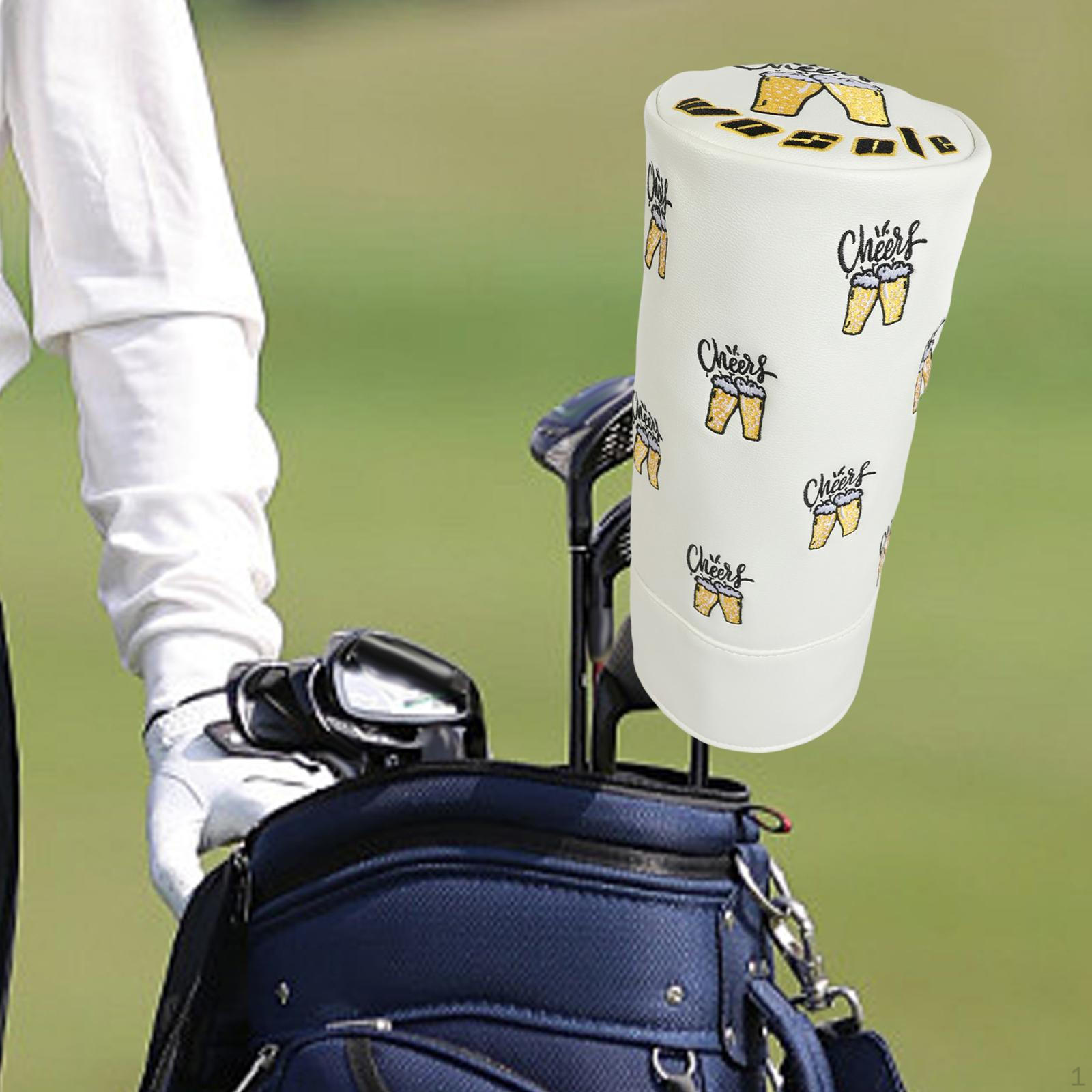 

Golf Club Headcover ,Protector, Accessory, Premium, PU Dustproof Waterproof Driver Head Cover белый