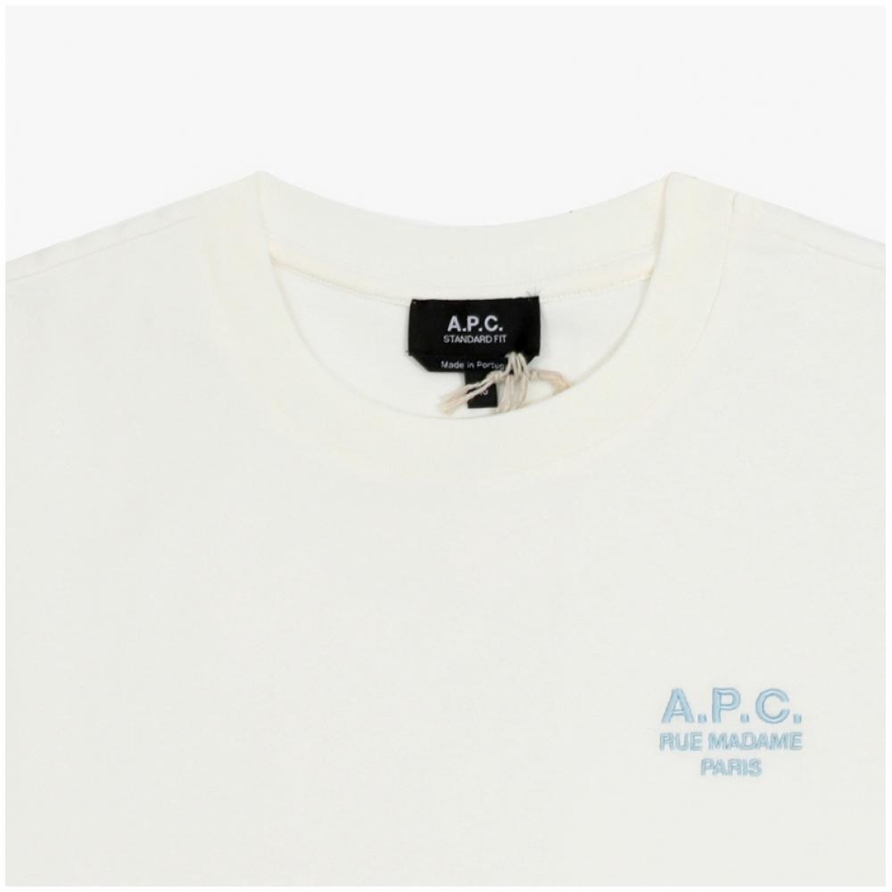Apc Unisex T shirT Ali Blanc Bleu Ciel M26388