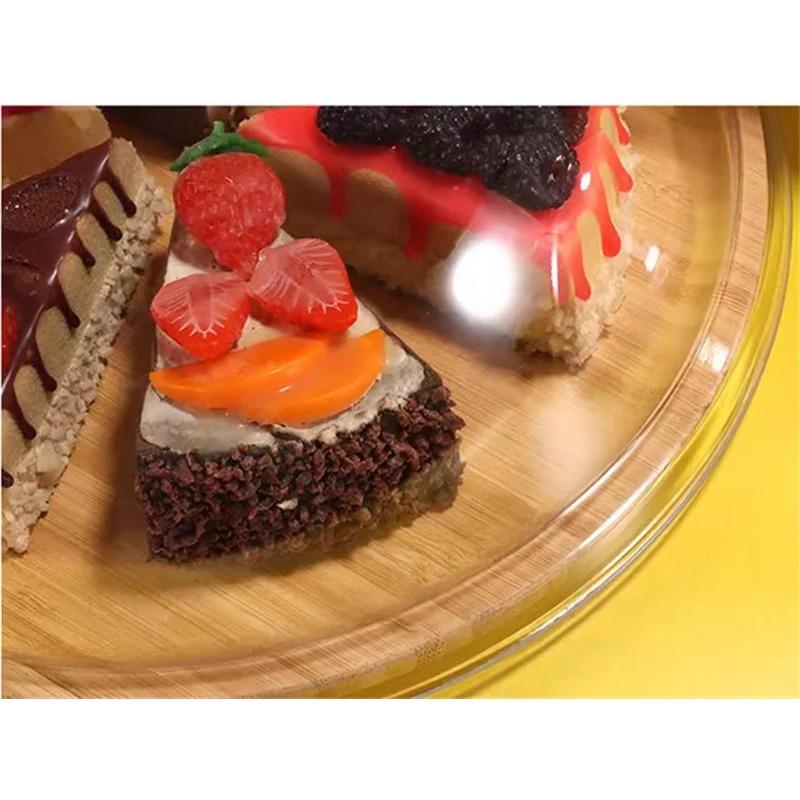 Runder Kuchen Pizza Snack Dessert Staubteller Gebäck Dim Sum Gericht Brett transparente Abdeckung Deckel Ausstellung Dekoration Präsentationstablett