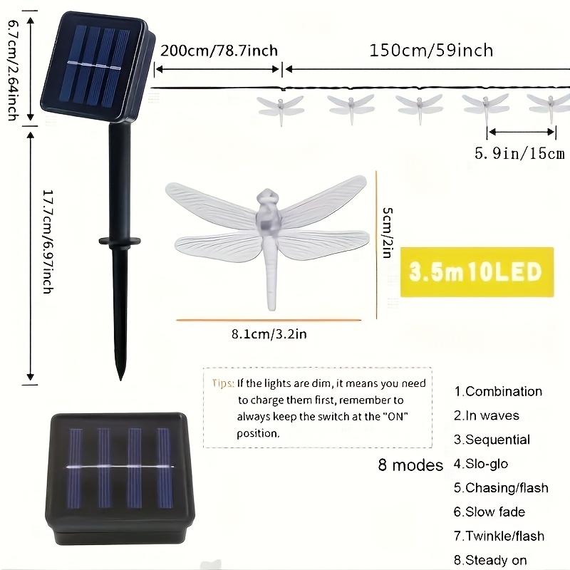 Solar Dragonfly String Lights Outdoor Waterproof Solar Lights Outdoor LED String lights8This type of outdoor waterproof decoration is suitable for