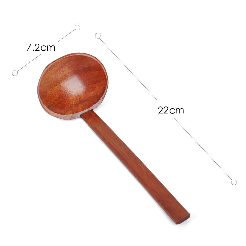 Japanese Spoon Long-Handled Soup Bamboo Spoon Cooking Wooden Noodles Spoon Hot Pot Strainer Household Kitchen Accessories 22x7.2cm