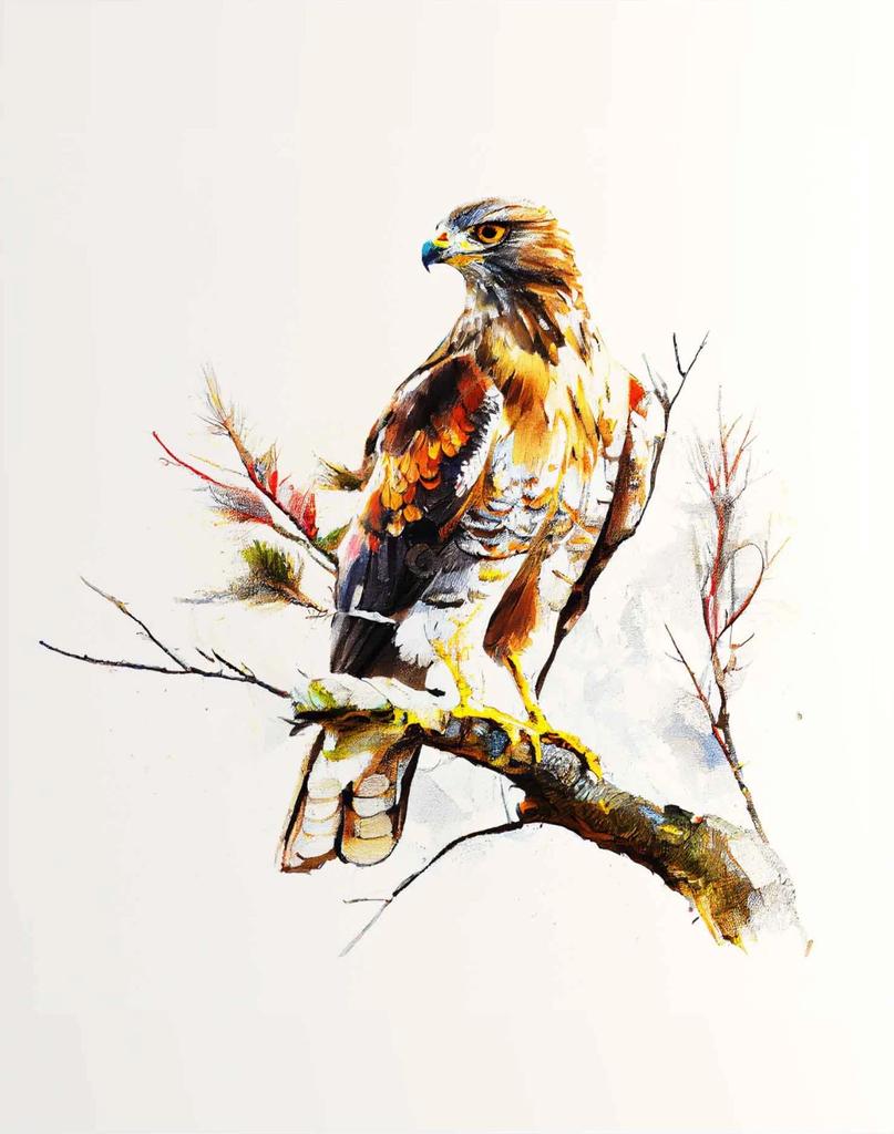 Vögel auf Ästen Aquarellposter Stieglitz Kolibri Krähe Tukan Leinwandgemälde Wandkunst Bild Heimdekor