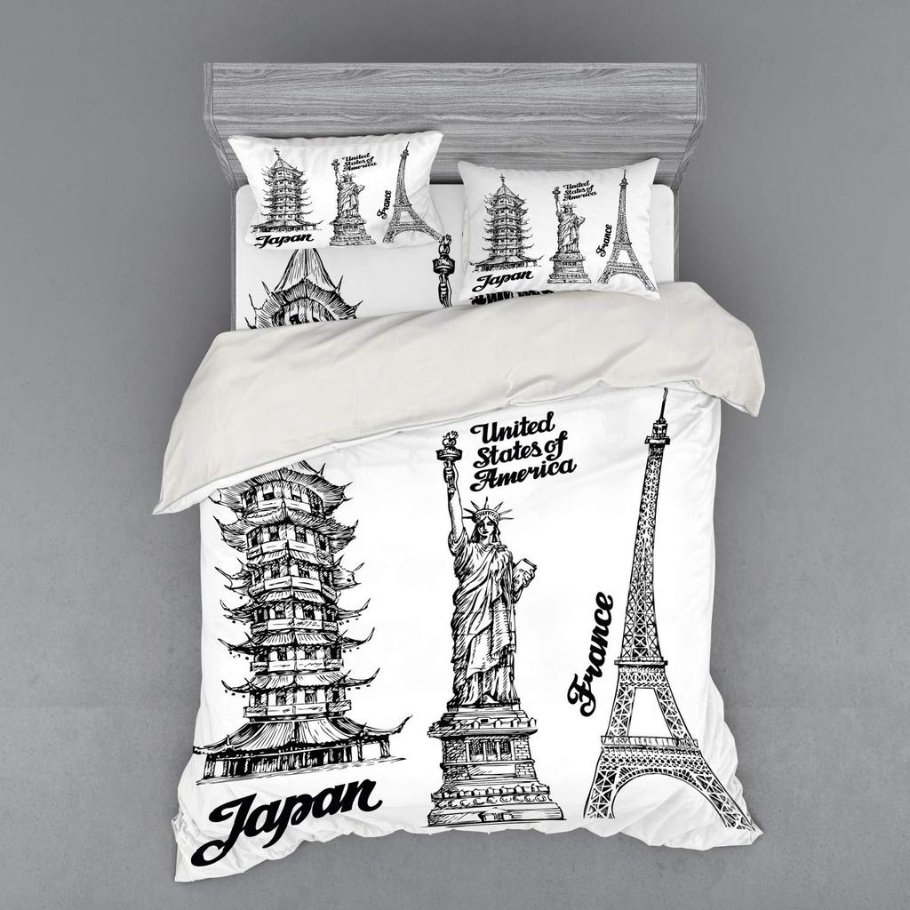 Statue Of Liberty Duvet Cover Set For Teens Adults Lightweight Down Quilt Covers Room Decor 2 Pillowcases 1 Duvet Cover No Quilt