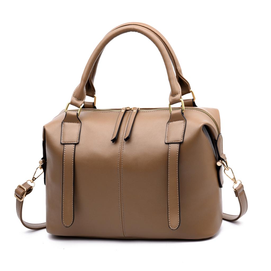 Messenger Bags for Women PU Leather Top-handle Handbag Large Capacity Shoulder Bag Solid Color Classic Crossbody Bag Shopping