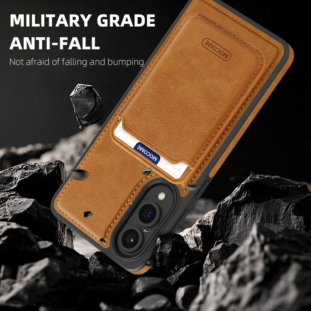 For Samsung Galaxy S25 Edge Magnetic Case with Detachable Card Holder TPU+PU Leather Phone Back Cover