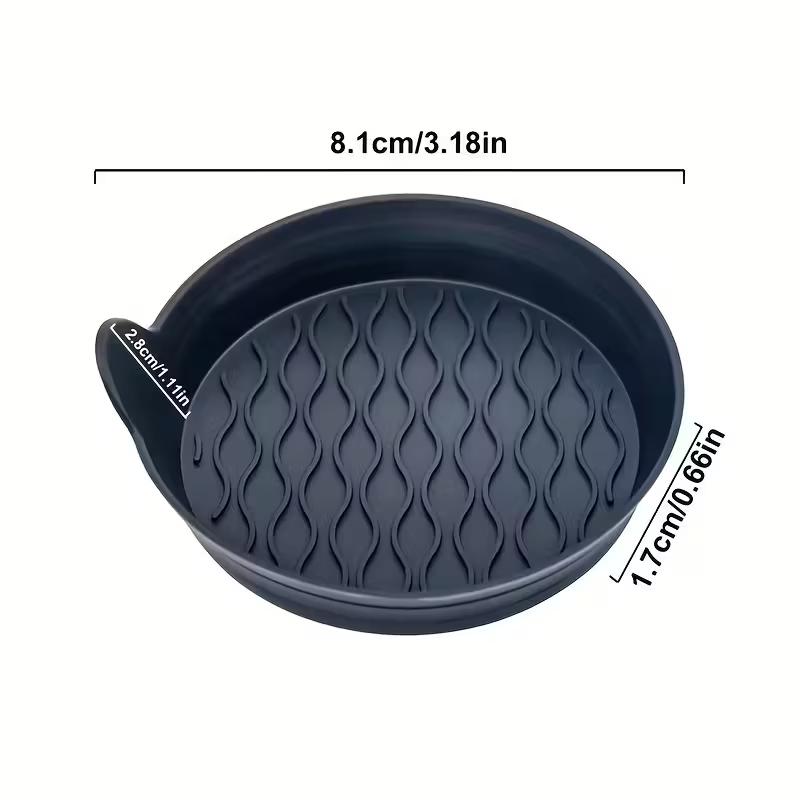 2-Piece Silicone Car Coasters – Non-Slip Heat-Resistant Interior Accessories Gray Black Options Cup Holders 5